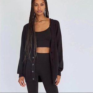 ARITZIA TNA Oversized Charcoal Grey V-Neck Cardigan Size M/ Size 2